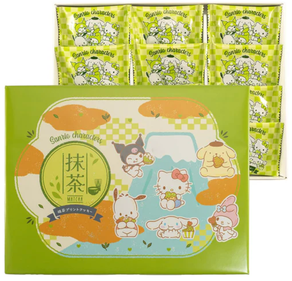 Sanrio Characters Matcha Print Cookies