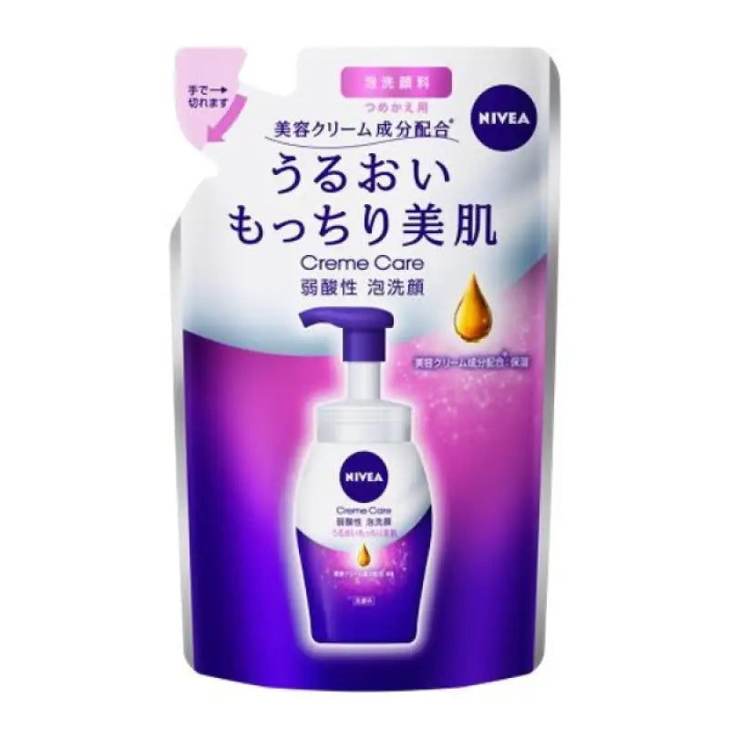 Nivea Cream Care Weakly Acidic Foam Face Wash 130ml [refill] - Japanese Cleanser Skincare