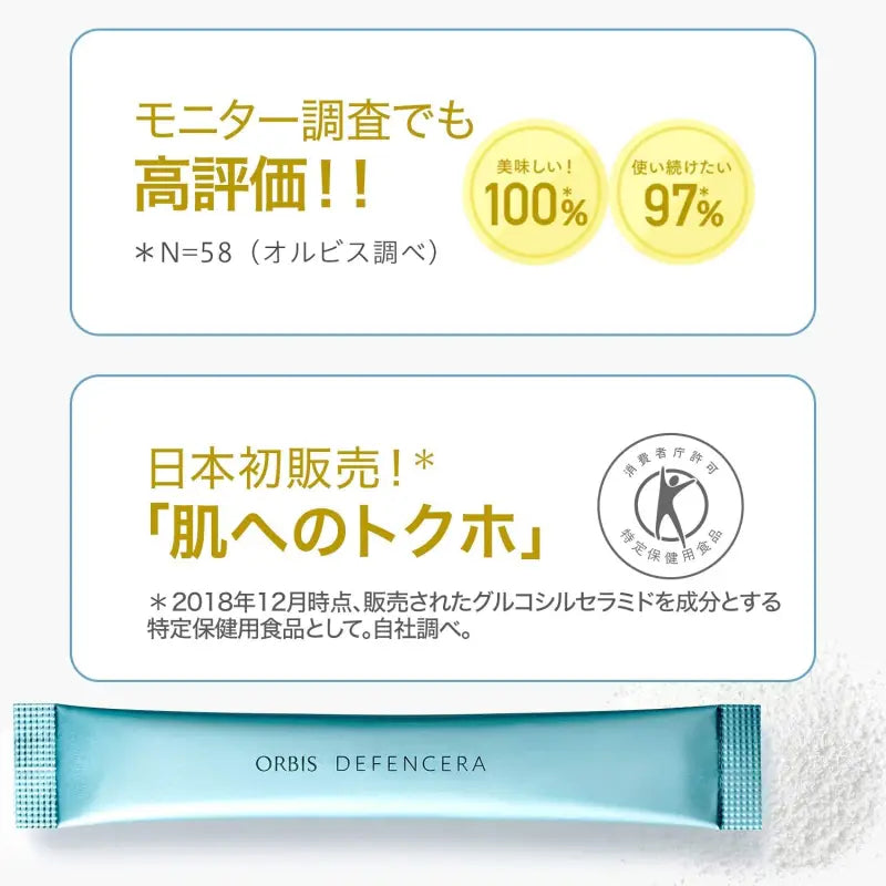 Orbis Defencera Drinking Skin Care Yuzu Flavor 30 - Day 1.5g x 30 Tablets - Beauty Supplement