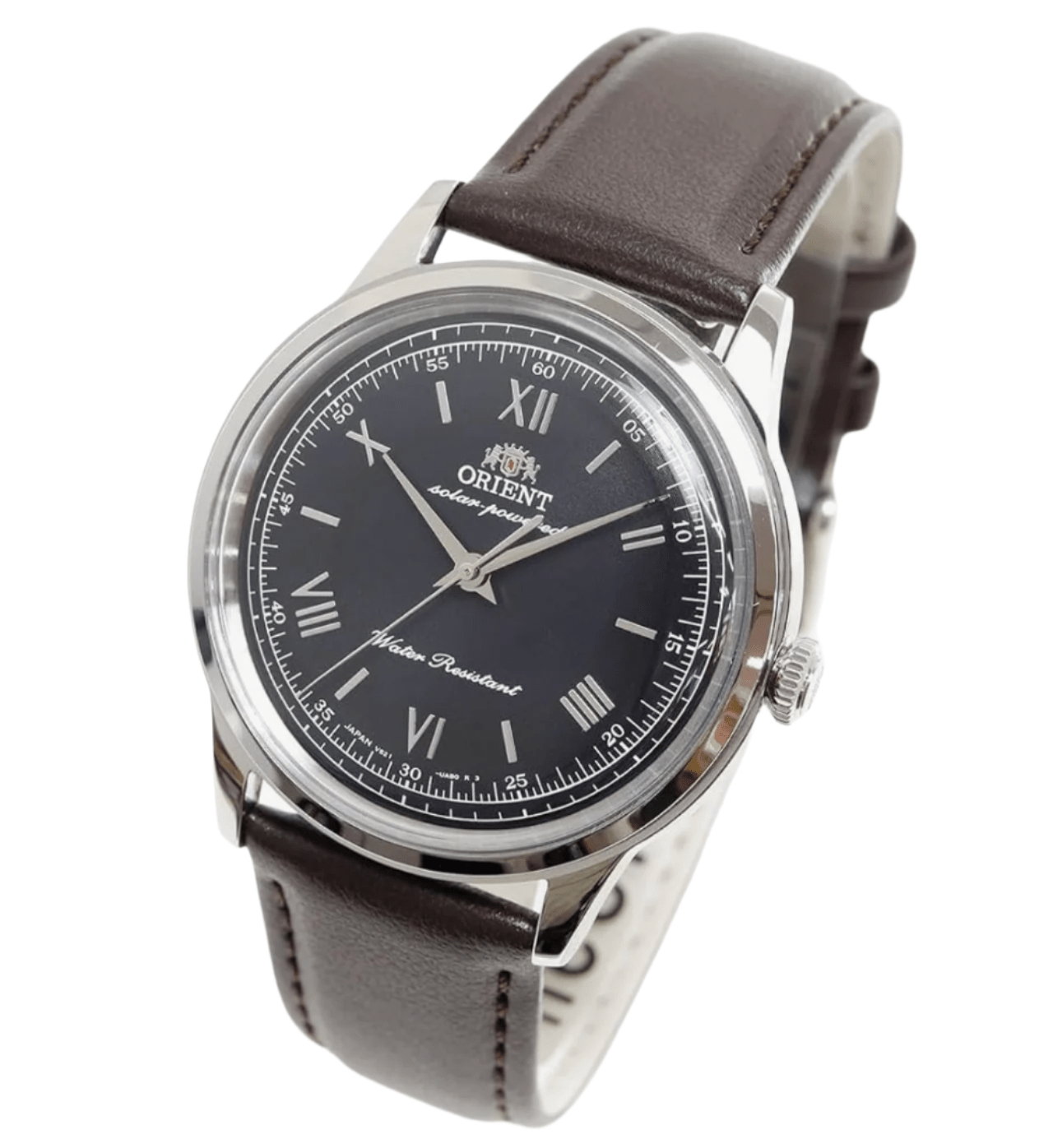 Orient Watch Bambino Solar Powered Wristwatch, Black