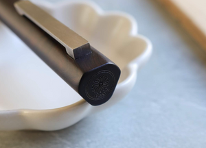 Meiji Titanium Ballpoint Pen, 142 mm, titanium and ebony design, perfect for journaling or gifting