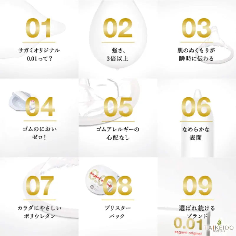 Close-up of Sagami Original Japan 0.01 5 Pieces, featuring heat transmission for enhanced comfort