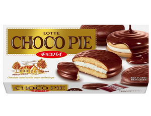 Lotte Chocolate Pie 6 x 5 Pieces, flaky pastry with chocolate filling, ideal for snack time