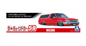 Aoshima 1/24 Yn86 Hilux Old School '95 Toyota in 1/24 scale, detailed engine, perfect for collectors
