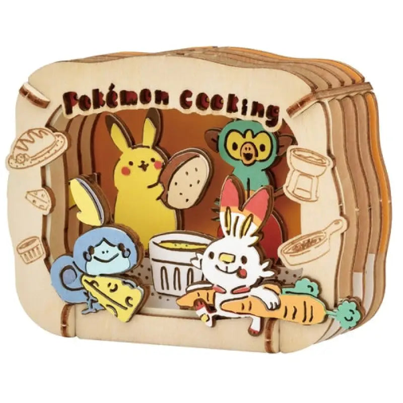 Pokemon Center Original Paper Theater Wood Style　Pokémon Cooking - Stuffed Animals