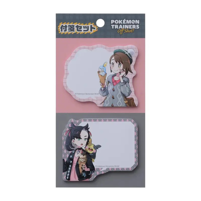 POKEMON CENTER ORIGINAL - Sticky Note Set Trainers Off Shot! Gloria & Marnie