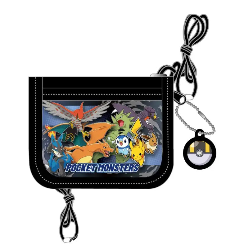 Pokemon Center Original Wallet With Neck Band Black