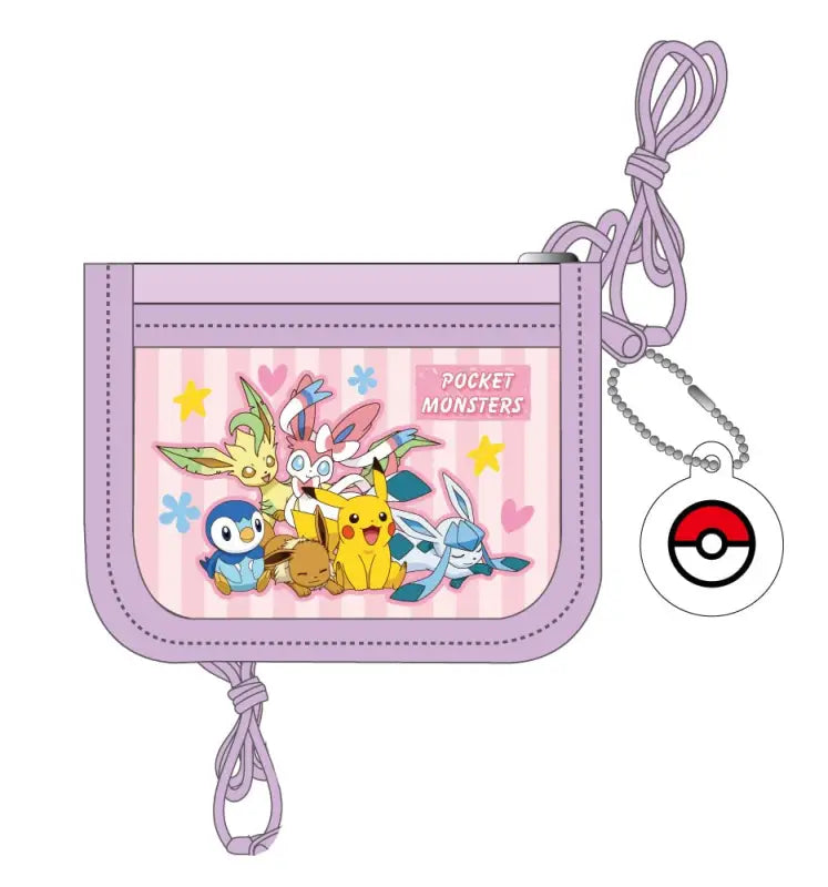 Pokemon Center Original Wallet With Neck Band Purple