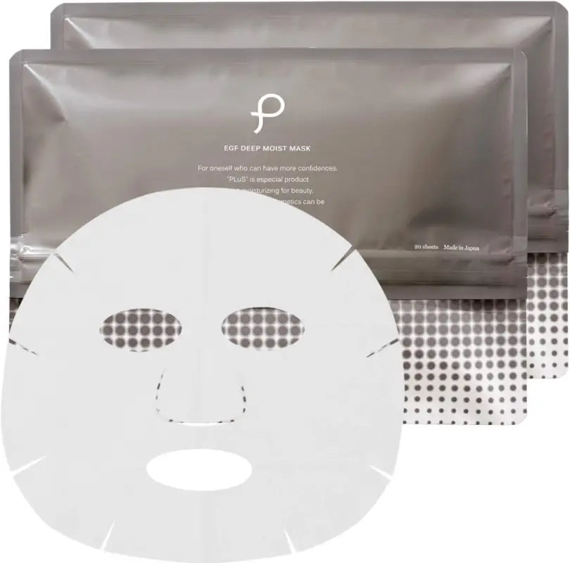 Priu Sheet Mask EGF Deep Moisturizing Set of 2 20 Sheets x (40 Pieces Total) Type Silk Vitamin C Derivative - Face