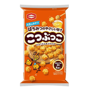 Kameda Kotsubukko Sweet Honey Fried Rice Crackers 110g Pack of 3, crispy honey flavor, ideal for snacking