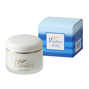 Purelive Sea Weed White Cream Hyaluronic Acid Containing - Japanese Skin Whitening And Moisturizing Skincare