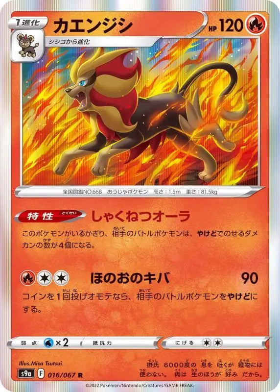 Pyroar - 016/067 S9A R MINT Pokémon TCG Japanese Pokemon card