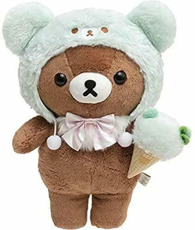 Rilakkuma Happy Ice Cream Plush Doll Stuffed Toy Size M Chairoikoguma