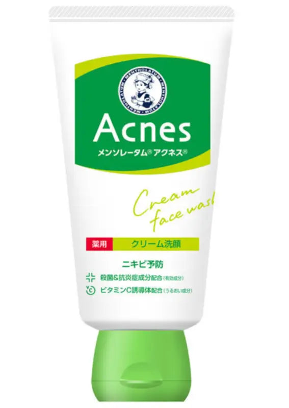 Rohto Mentholatum Acnes Medicated Cream Face Wash 130g - Japanese Foaming Cleanser Skincare