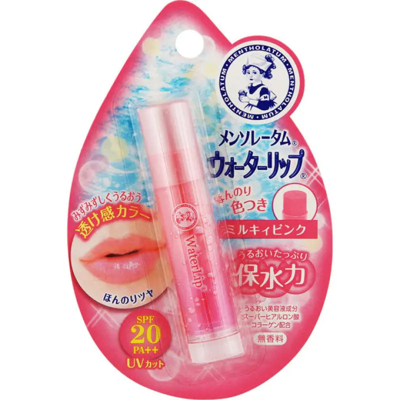 Rohto Mentholatum Water Lip Uv-Cut spf20 Pa++ 4.5g Milky Pink - Skincare