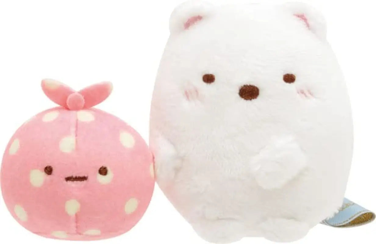 San-X Sumikko Gurashi Bear Cafe At Home Tenori Plush Pair Shirokuma Furoshiki Mf87401