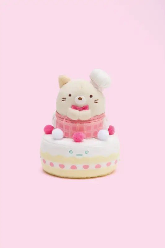 SAN-X Sumikko Gurashi Oshigoto-Gokko Series Hand Sized Plush Doll Set Cake And Neko Shop