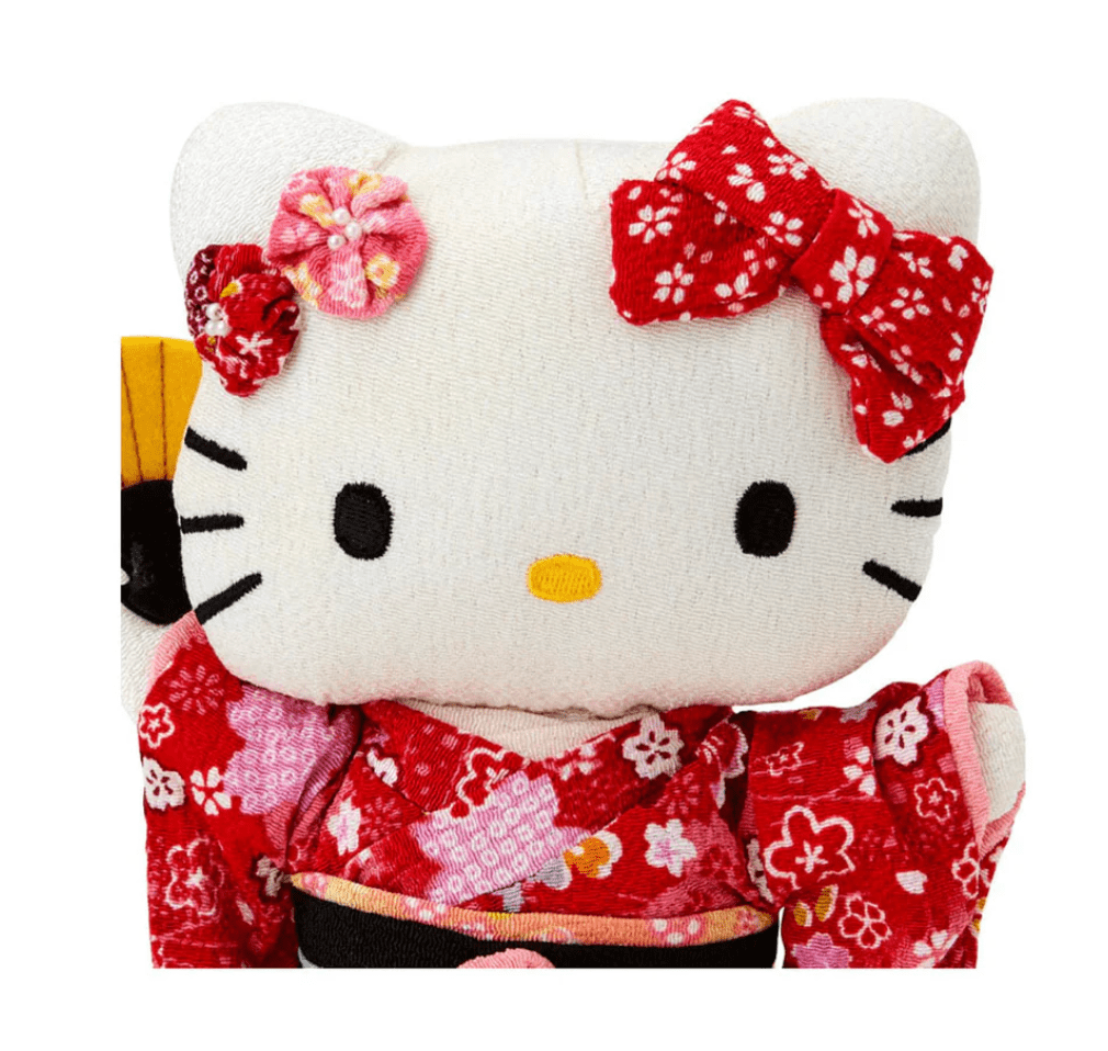 Sanrio Sakura 2025 Red Chirimen Medium Doll: Hello Kitty