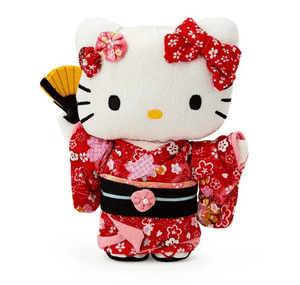 Sanrio Sakura 2025 Red Chirimen Medium Doll: Hello Kitty