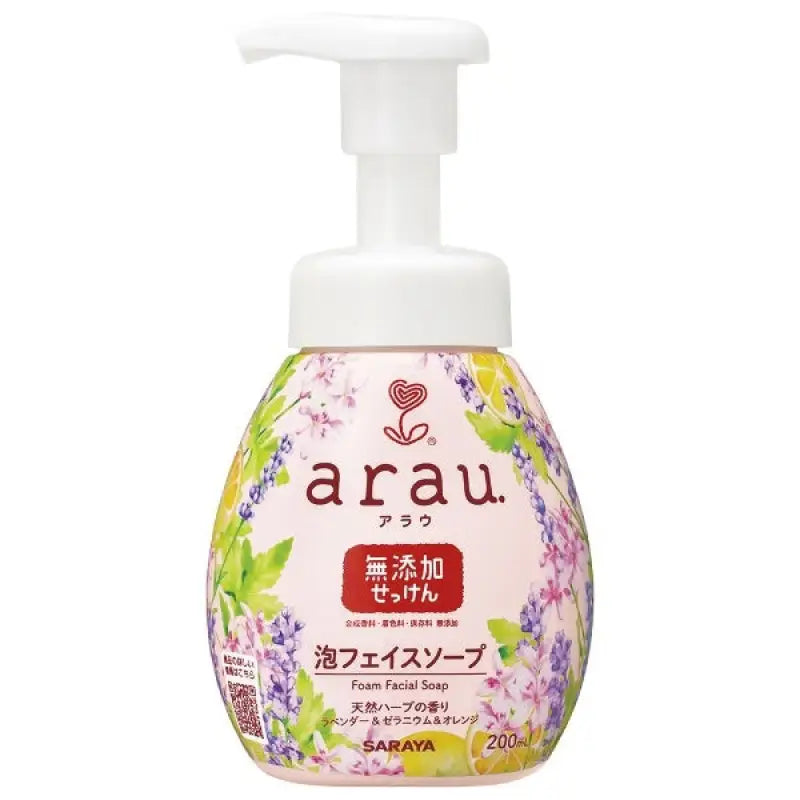 Saraya Arau. Foam Facial Wash 200ml - Moisturizing Cleanser Japanese Skincare