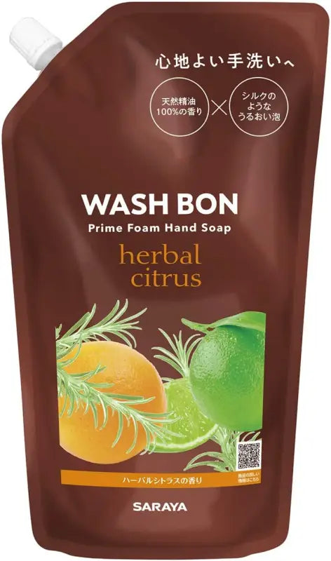 Saraya Washbone Prime Foam Herbal Citrus Refill (500 ml) - Hand Wash