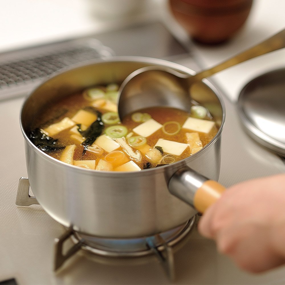 2.2L Chitose Wooden-Handle Saucepan with Lid, designed for mindful daily cooking