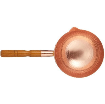 Marushin Hammered Copper Saucepan 6L φ27cm in kitchen setting, perfect for daily cooking tasks