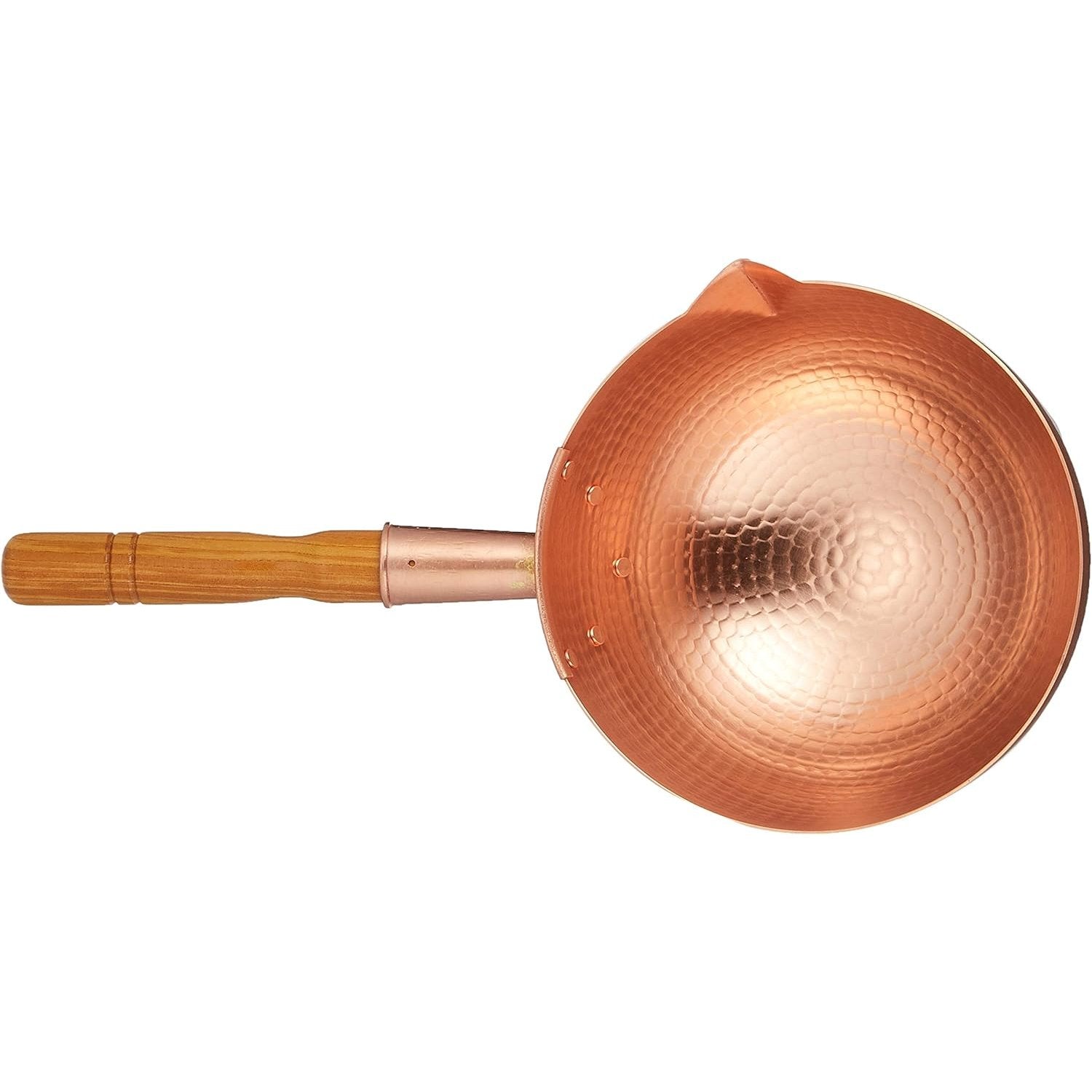 Marushin Hammered Copper Saucepan 2.4L φ21cm, hand-hammered copper design, ideal for simmering