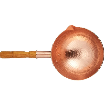 Marushin Hammered Copper Saucepan 2.4L φ21cm, classic copper finish perfect for daily cooking