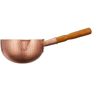 2.4L Marushin Hammered Copper Saucepan φ21cm with copper body offering even heat control