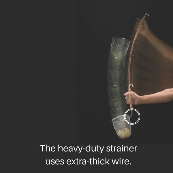 Shinetsu Works Japan Stainless Steel Ramen Tebo Heavy - Duty Deep Noodle Strainer Extra Fine 16 Mesh Noodles