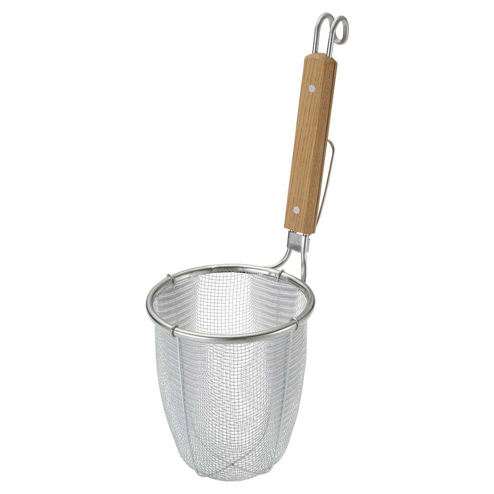 Shinetsu Works Japan Stainless Steel Ramen Tebo Heavy - Duty Deep Noodle Strainer Extra Fine 16 Mesh Noodles