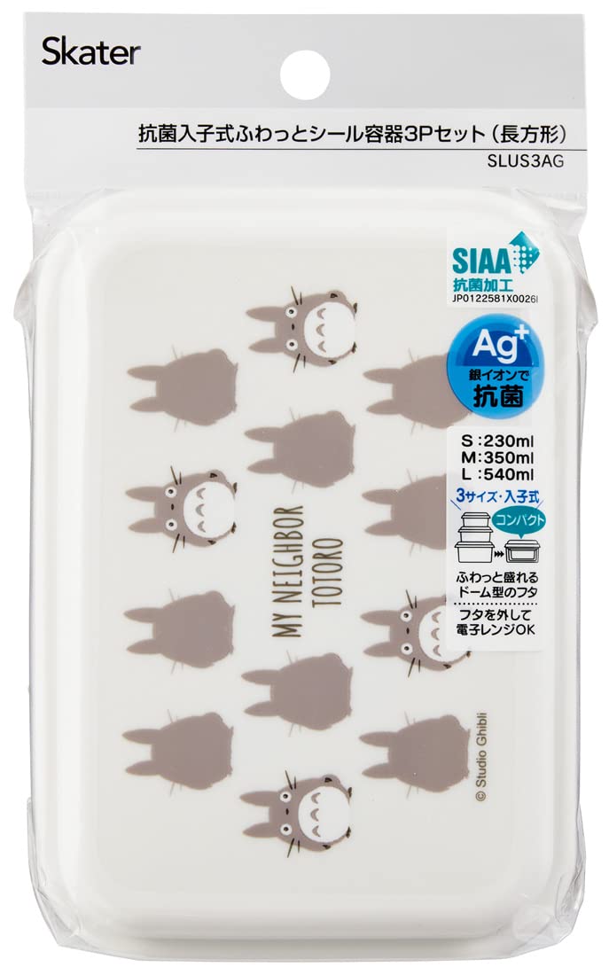 Skater Japan Antibacterial Seal Container 3P Set My Neighbor Totoro Ghibli Slus3Ag - A