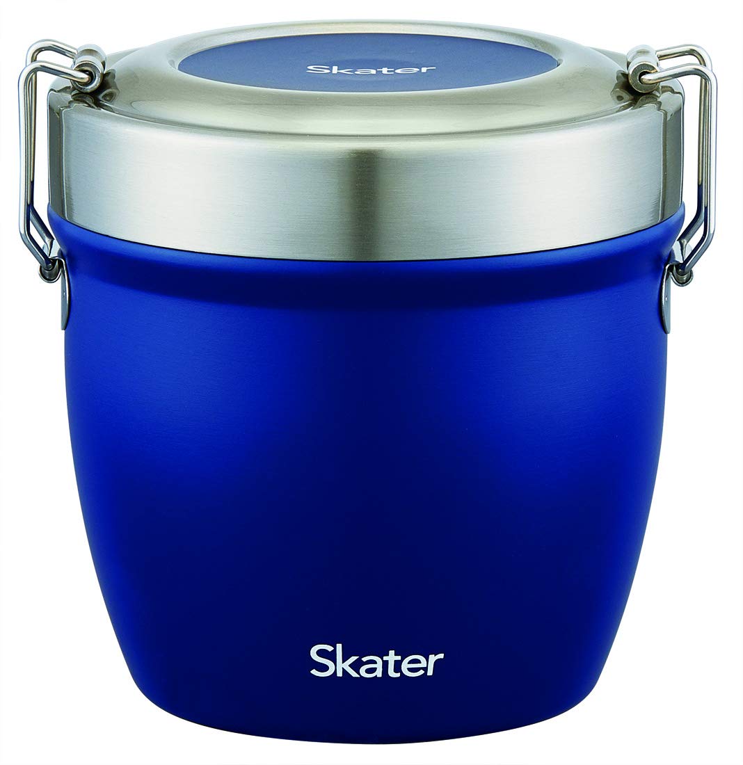 Skater Japan Stainless Steel Bento Box 550Ml Blue Thermal Lunch Bowl Stlbd6 - A