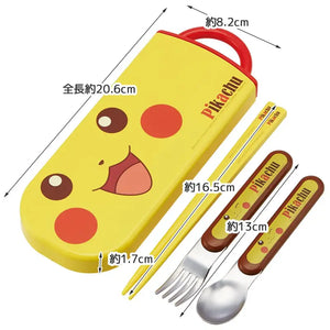 SKATER Pokemon Pikachu Trio Set Spook Fork & Chopsticks