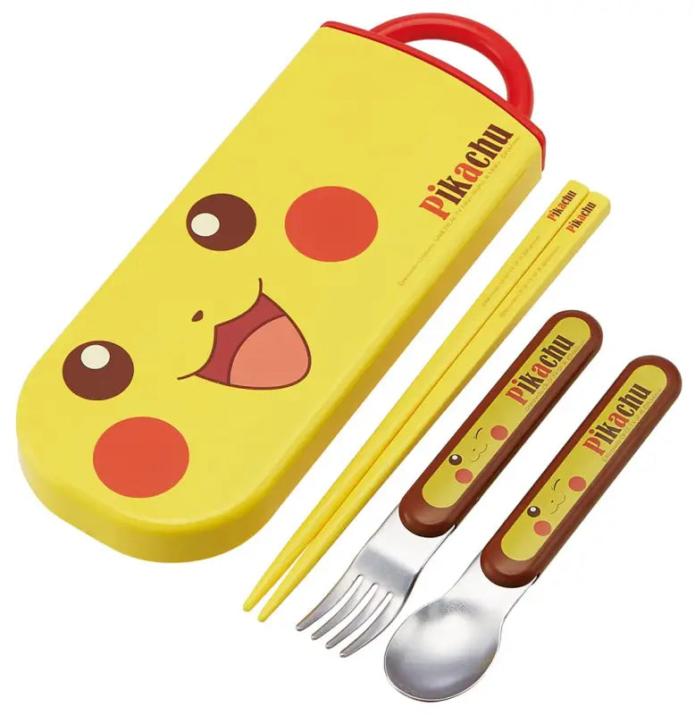 SKATER Pokemon Pikachu Trio Set Spook Fork & Chopsticks