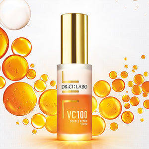 Close-up of Dr.Ci:Labo Vc100 Double Repair Serum, 30ml, featuring ceramides for hydration