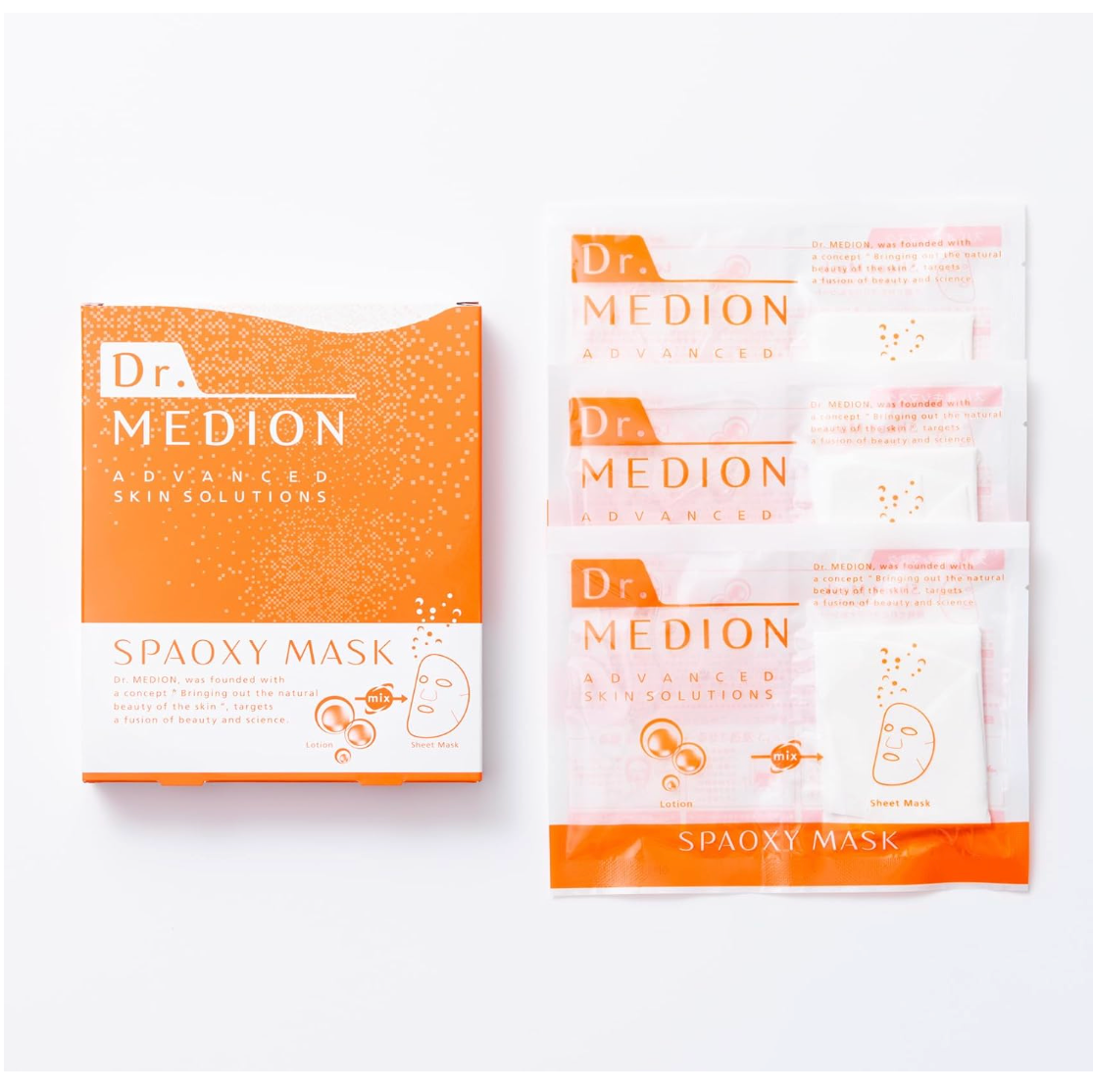 Dr. Medion Spaoxy Mask Rose Scent, 20ml x 3 Sheets, carbonation activation, ideal for hydration and brightening