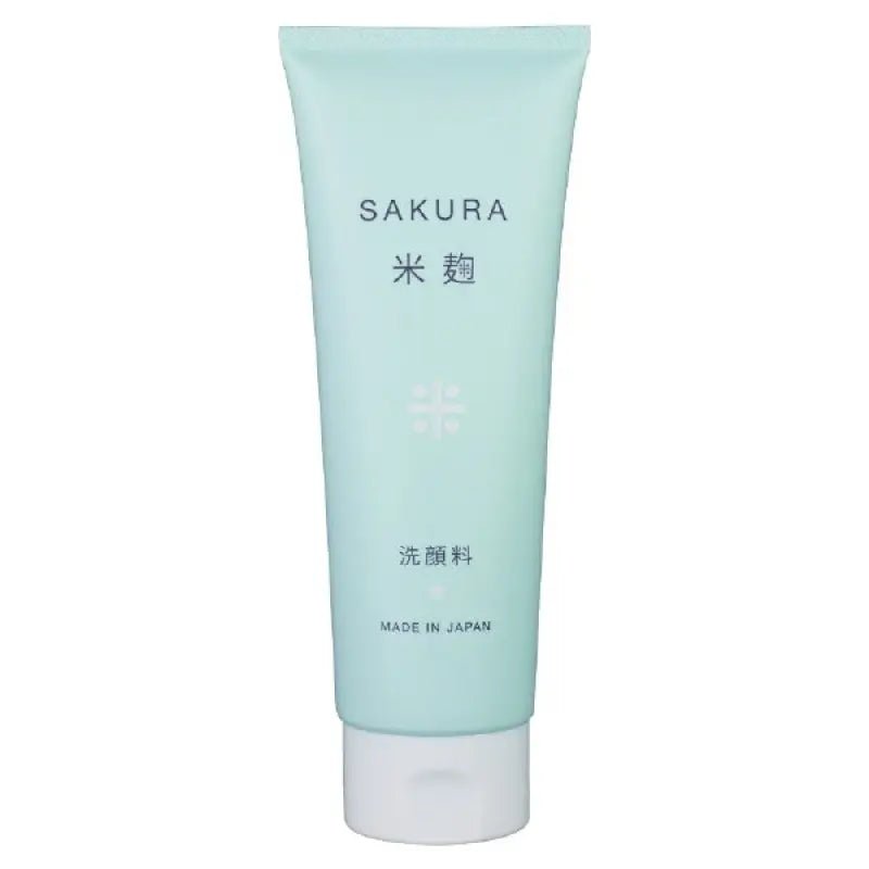 Close-up of Hirosophy Sakura Koji Face Wash 120g - Facial Cleanser Containing Ascorbic Acid, featuring sakura extract for hydration