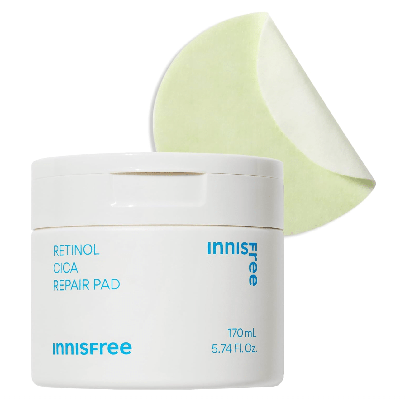 Innisfree Retinol Cica Repair Pads 60 Sheets, soothing care, ideal for daily exfoliation


