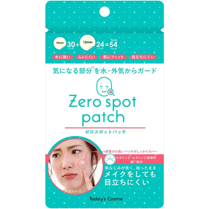 Today's Cosme Zero Spot Patch with 54 Patches, discreet design, ideal for daily skin protection