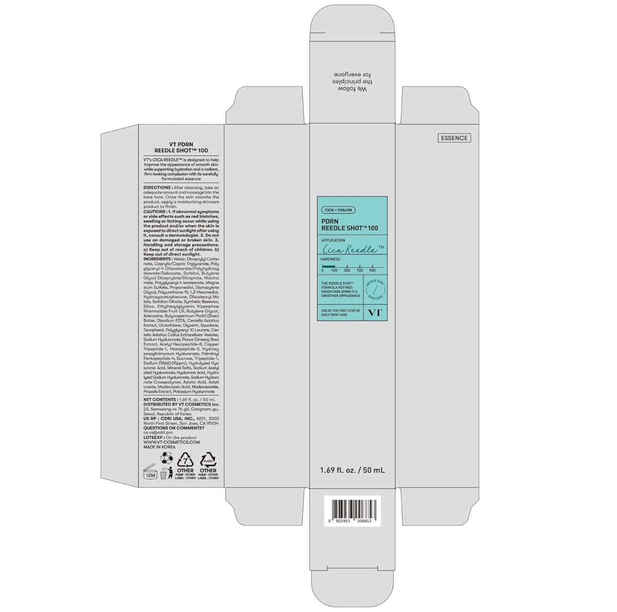 PDRN Reedle Shot 100 in hand, potent hydration with CICA and hyaluronic acid support