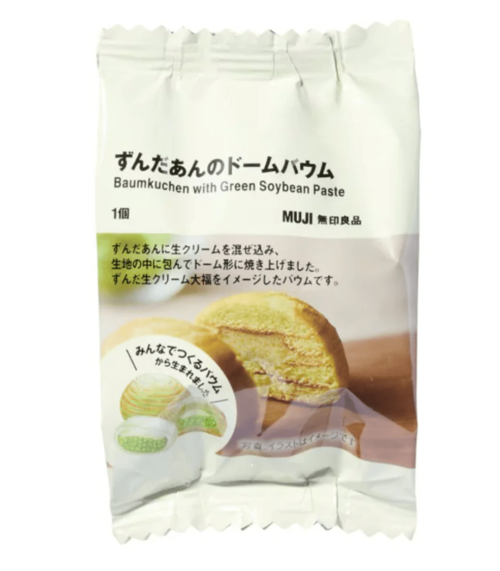 Muji Dome Baumkuchen With Soybean Paste 5 pcs, soft dome-shaped cake, ideal for everyday snacking
