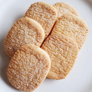 14 pcs Bourbon Butter Sablé Biscuits pack of 5 with rich butter flavor, offering crisp, buttery bites for all ages.