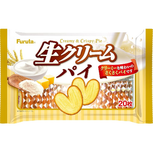 20-piece Furuta Fresh Cream Butterfly Pie Snack with creamy sweetness, offering a delightful treat for all ages.