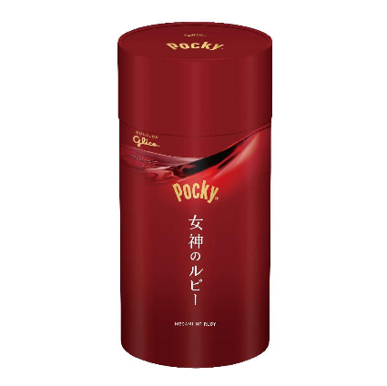 60g Glico Pocky Megami No Ruby Chocolate Sticks, offering delicate flavor pairing for red wine enthusiasts