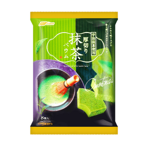 Montoile Uji Matcha Baumkuchen Thick-Cut Cake 8 Pieces, perfect for tea time enjoyment