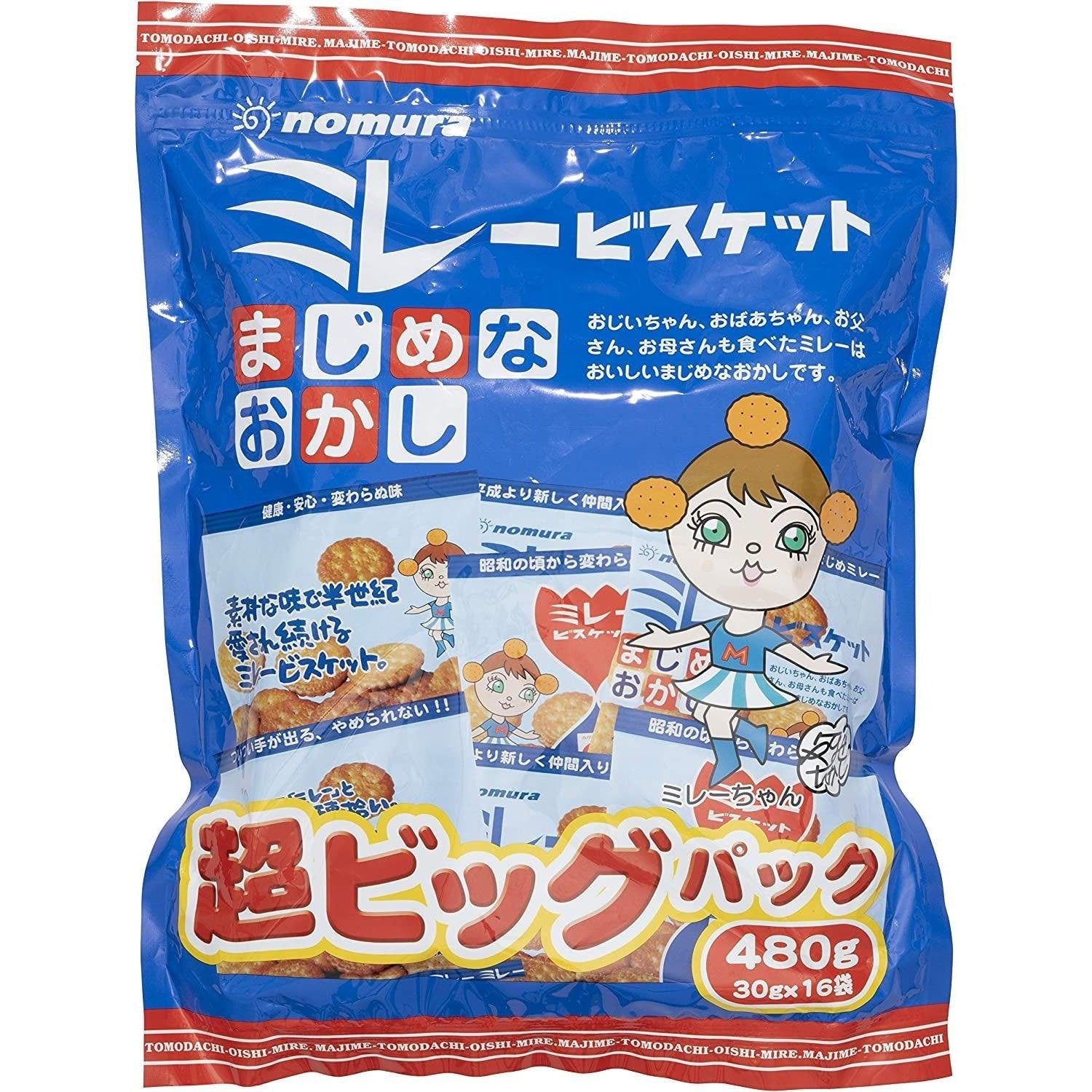 Nomura Mire Japanese Old Fashioned Biscuits 480g, classic light crispy snack, ideal for tea time