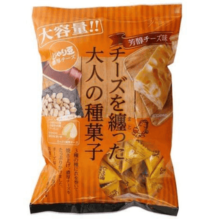 Tono Commercial Jari Mame Rich Cheese 280g, crunchy bean snack with rich cheese flavor, ideal for casual snacking