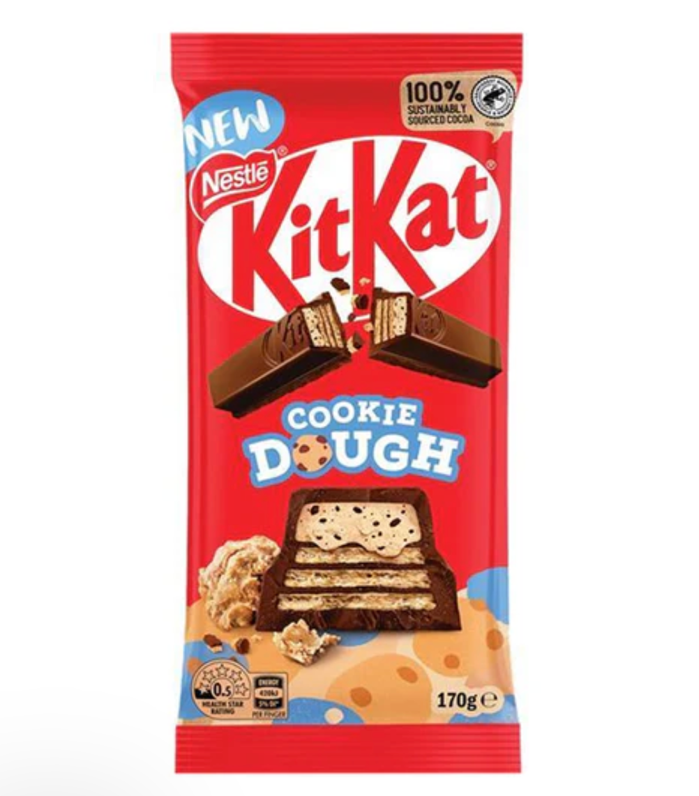 10 Mini Nestlé Kit Kat Cookie Dough Bars with cookie dough flavor, offering indulgent delight for all ages

